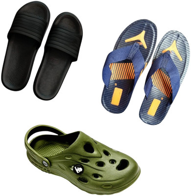 BLIBBERS Men Slippers(Black, Blue, Green , 9)