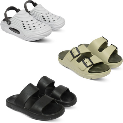 Acorn Men Slides(White, Black, Green , 8)