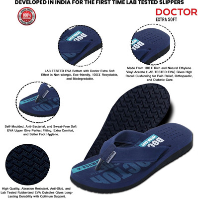 DOCTOR EXTRA SOFT Men Orthopaedic and Diabetic Super Fitting Comfort Flip-Flop for daily use D-31 Slippers(Navy , 10)
