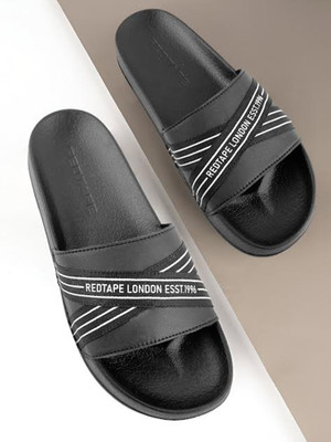 RED TAPE Men Slides(Black , 8)