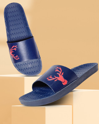 Keneye Men Slides(Blue, Red , 9)