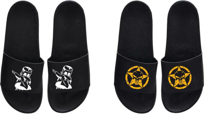 nvisan Men Slides(Yellow, White , 10)