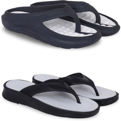 Kapani Fashion Men Slippers(Black, Green , 7)