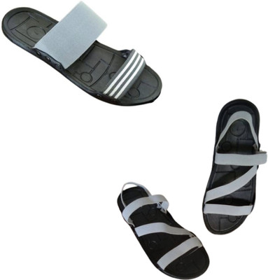 GANARRUK Men Slippers(Grey, Grey , 8)