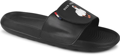 Shoe Mate Men Slides(Black , 8)