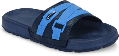 Shoe Island Men Slides(Blue, Navy , 9)