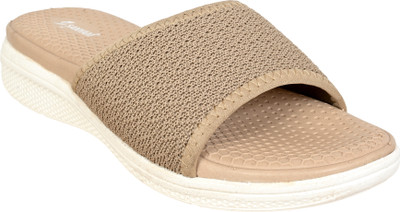 Cozy Wear Women Slippers(Gold, White , 9)