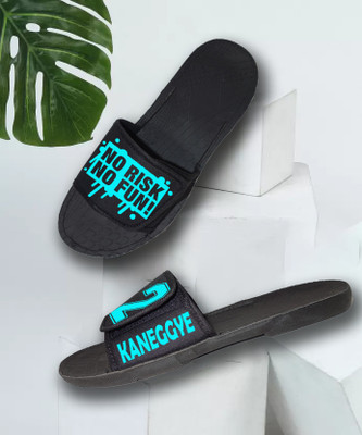 KANEGGYE Men Slides(Black , 8)