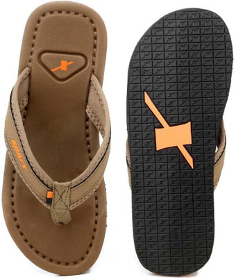 Sparx Men Flip Flops(Brown, Brown , 7)