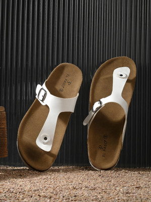El Paso Men Flip Flops(White , 11)