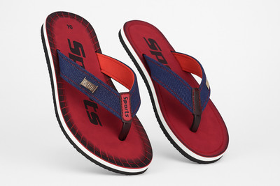 Styleedge Men Flip Flops(Red , 6)