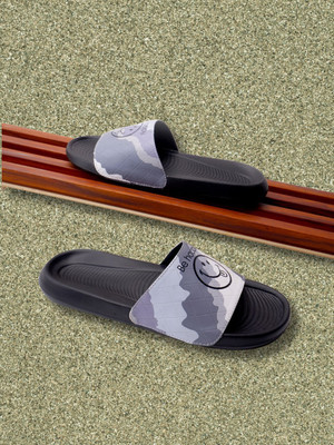 Foot Print Men Slides(Grey , 8)