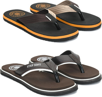Stepsoft Men Slippers(Brown, Brown , 6)