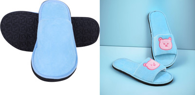 Y key Women Flip Flops(Blue, Blue , 6)