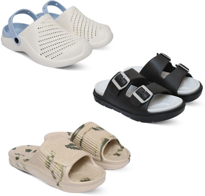 Acorn Men Slides(Blue, Grey, Beige, Black , 6)