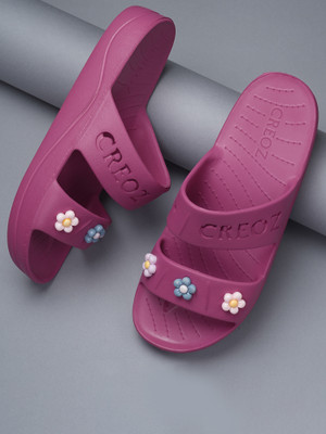CREOZ the bounce Women Slides(Pink , 5)