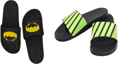 nvisan Men Slides(Green, Yellow , 8)
