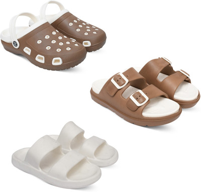 Acorn Men Slides(Brown, Tan, White , 6)