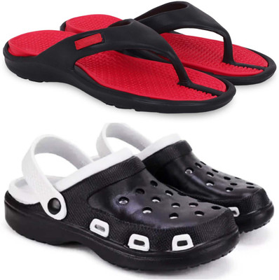 KAPYANSH Men Slippers(Red, Black , 7)