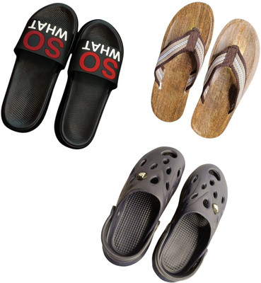 BLIBBERS Men Slippers(Brown, Black, Grey , 8)