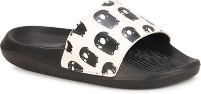 Shoe Mate Men Slides(White, Black , 10)