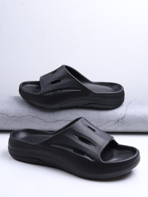 TOE CANDY Men Slides(Black , 9)