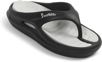 Smoothlite Men Slippers(Black, Grey , 8)