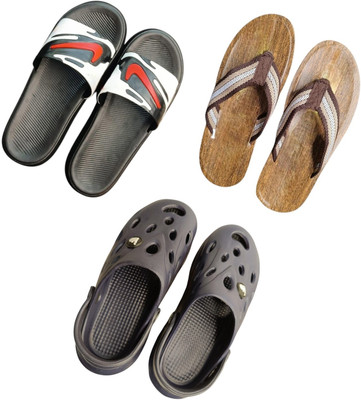 BLIBBERS Men Slippers(Black, Brown, Black , 9)