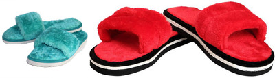 rexizone Women Flip Flops(Red, Green , 7)
