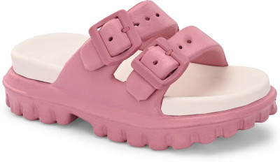G WALK Women Slides(Pink , 8)