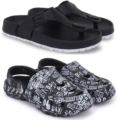 Pampy Angel Men Slippers(Black, Black , 9)