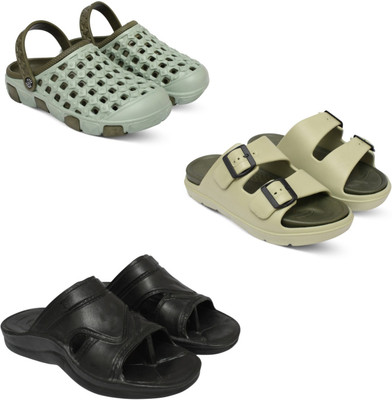 Acorn Men Slides(Olive, Beige, Black , 10)