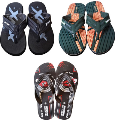 DEEPAKTRADERS Men Slippers(Black, Green, Black , 6)