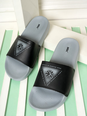 HRX by Hrithik Roshan Men Slides(Grey, Black , 10)