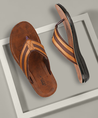 Bata Men Flip Flops(Brown , 9)