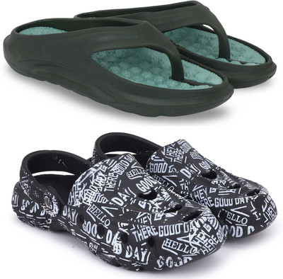 Pampy Angel Men Slides(Green, Black , 6)
