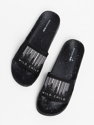 BEWAKOOF Men Slides(Black , 10)