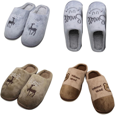 Mahi Enterprises Men Flip Flops(Grey, Grey, Beige, Beige , 9)