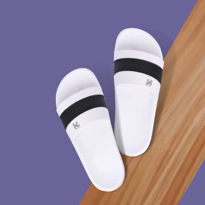 Shoe Mate Men Slides(White , 7)