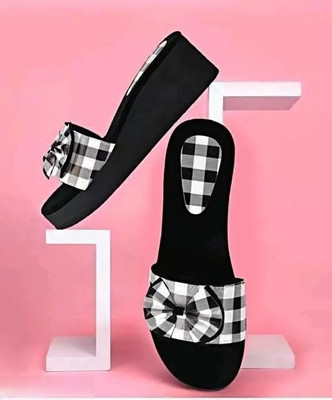 SRD Women Slippers(Black , 4)