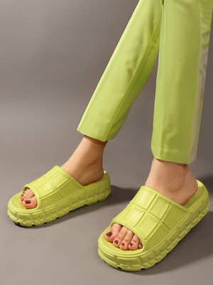 Myshtezia Women Slides(Green , 5)