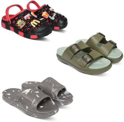 Acorn Men Slides(Red, Olive, Grey, Black , 9)