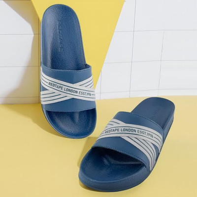 RED TAPE Men Slides(Navy , 10)