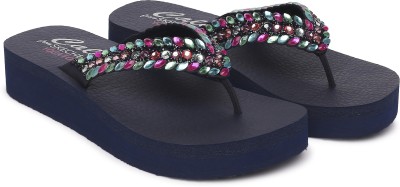 Skechers Women Flip Flops(Navy , 5)