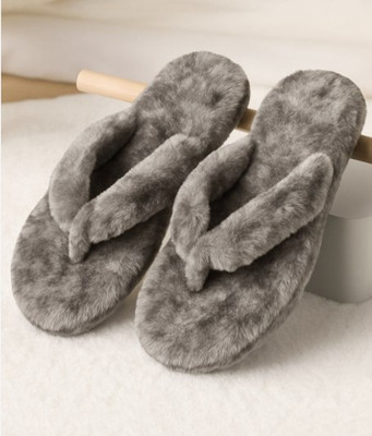 Sale YUG Women Flip Flops(Grey , 7)