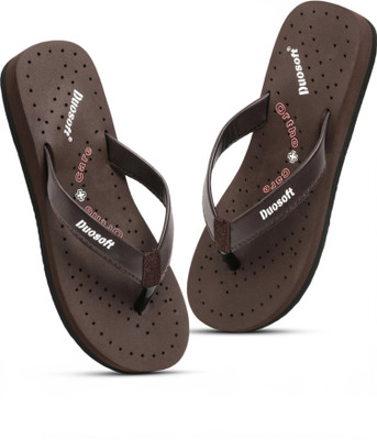 DUOSOFT Women Doctor Slipper|Super Soft|Orthopedic|Lightweight|Diabetic|Antiskid Slippers(Brown , 6)