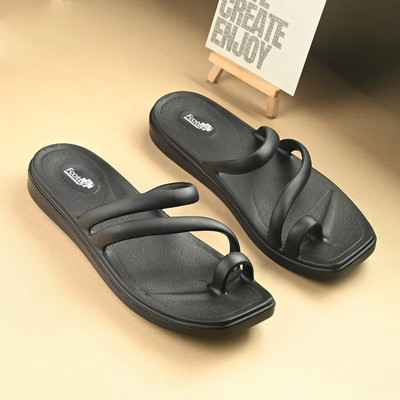 Footup Women Slippers(Black , 5)