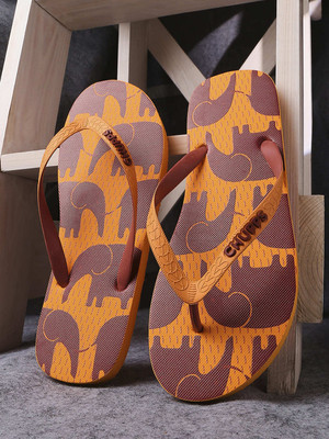 Chupps Men Hathi Orange Men's Comfortable Slides & Flip Flop Flip Flops(Orange, Maroon , 8)