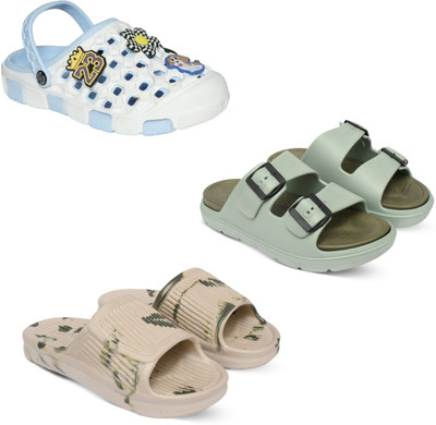 Acorn Men Slides(Blue, Olive, Beige , 10)