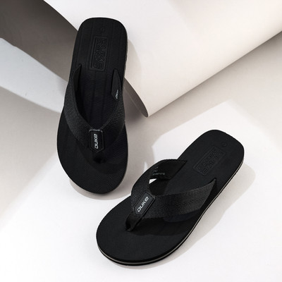 DUKE Men Slippers(Black , 9)